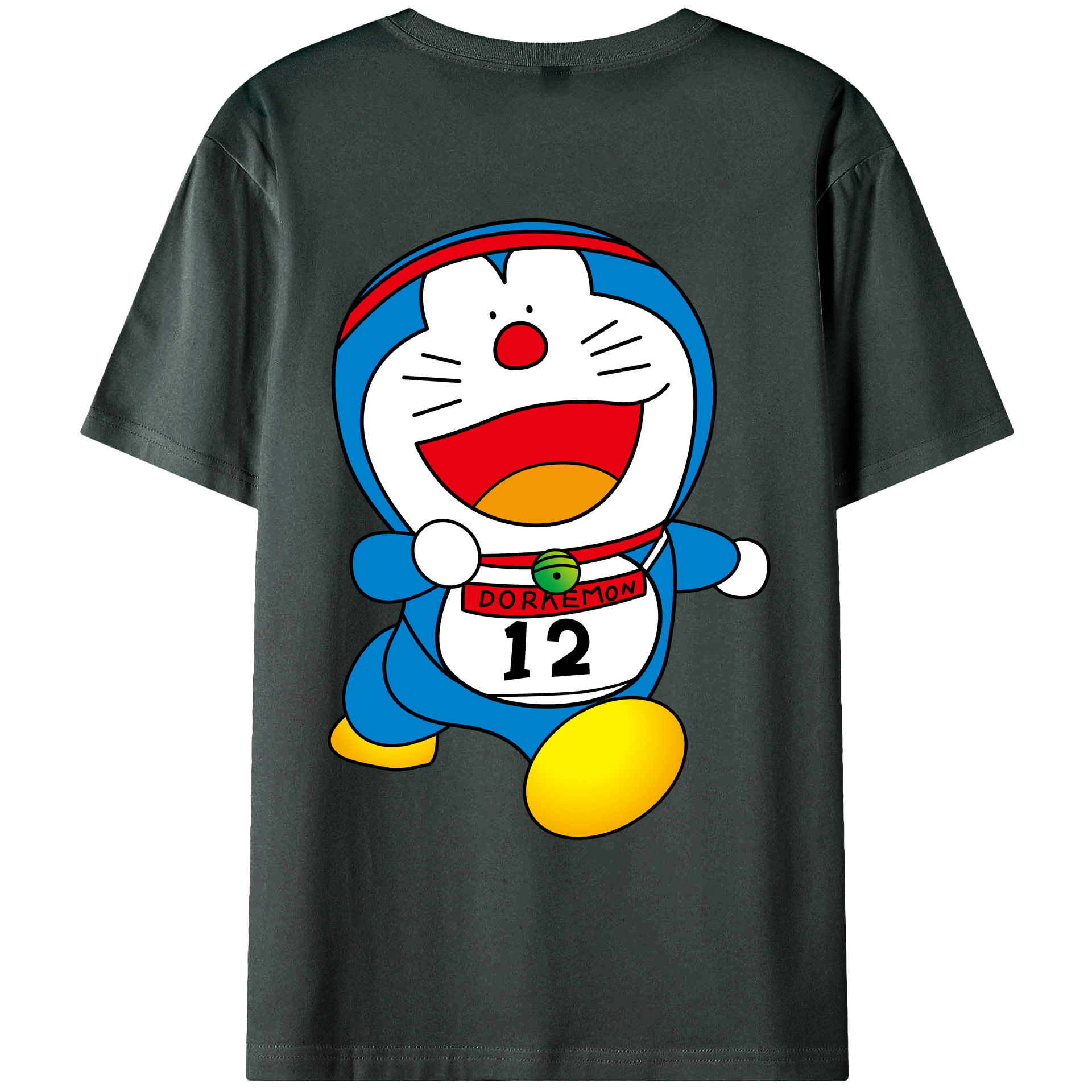 （画像用） ドラえもん Doraemon 綿100％ メンズ半袖Tシャツ（バックプリント） 通気性